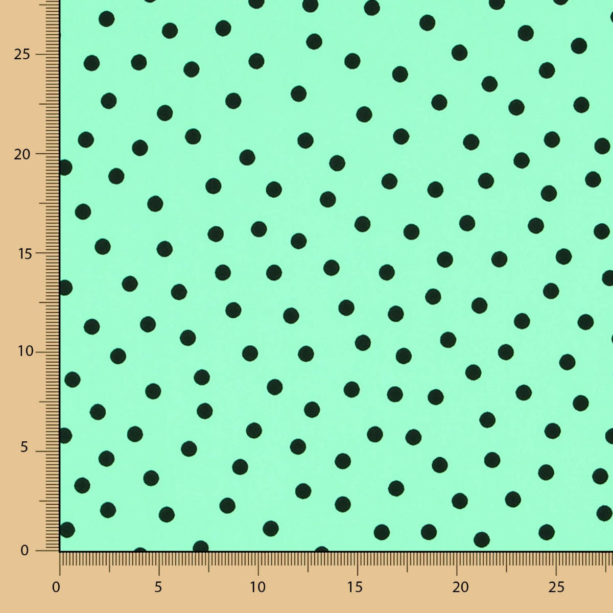 Crepe Lunares Negro 7mm Menta - Ribes y Casals
