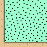 Crepe Lunares Negro 7mm Menta - Ribes y Casals