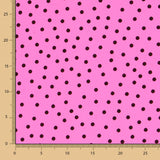 Crepe Lunares Negro 7mm Fucsia - Ribes y Casals