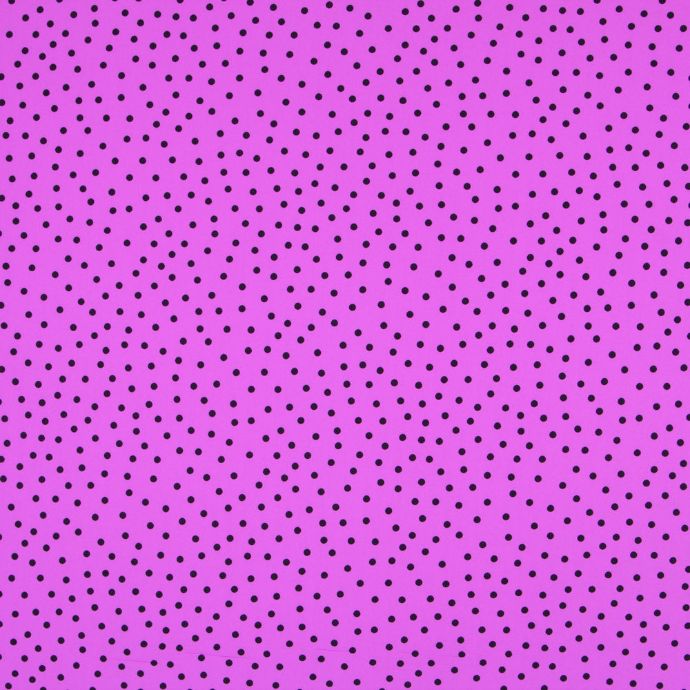 Crepe Lunares Negro 7mm Malva - Ribes y Casals