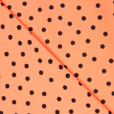 Crepe Lunares Negro 7mm Mandarina - Ribes y Casals