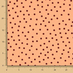 Crepe Lunares Negro 7mm Mandarina - Ribes y Casals