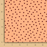 Crepe Lunares Negro 7mm Mandarina - Ribes y Casals