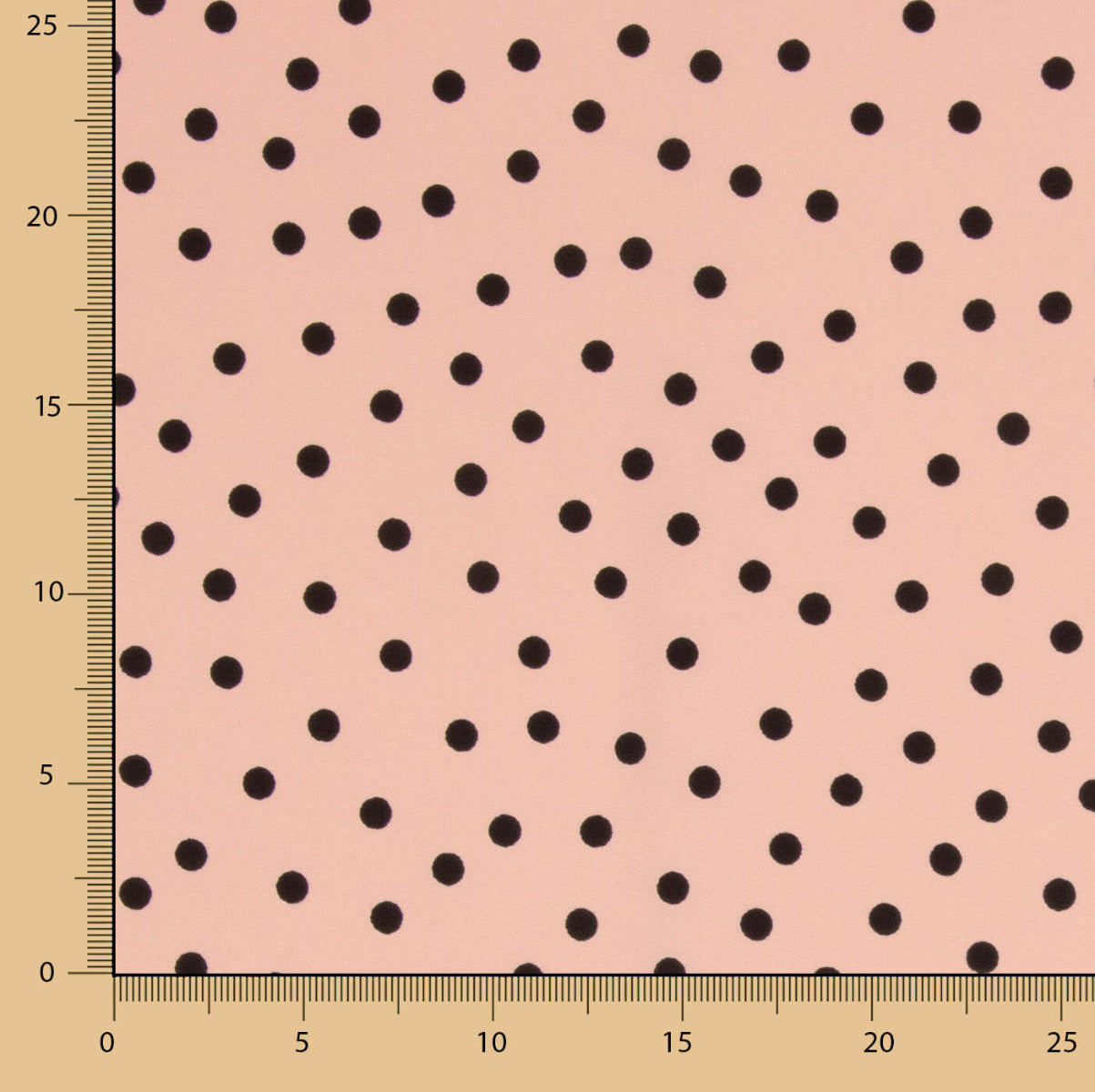 Crepe Lunares Negro 7mm Rosa - Ribes y Casals