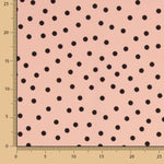 Crepe Lunares Negro 7mm Rosa - Ribes y Casals