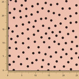 Crepe Lunares Negro 7mm Rosa - Ribes y Casals