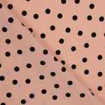 Crepe Lunares Negro 7mm Rosa - Ribes y Casals