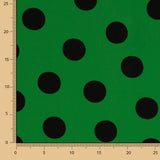 Crepe Lunares Negro 33mm Verde Andalucia - Ribes y Casals