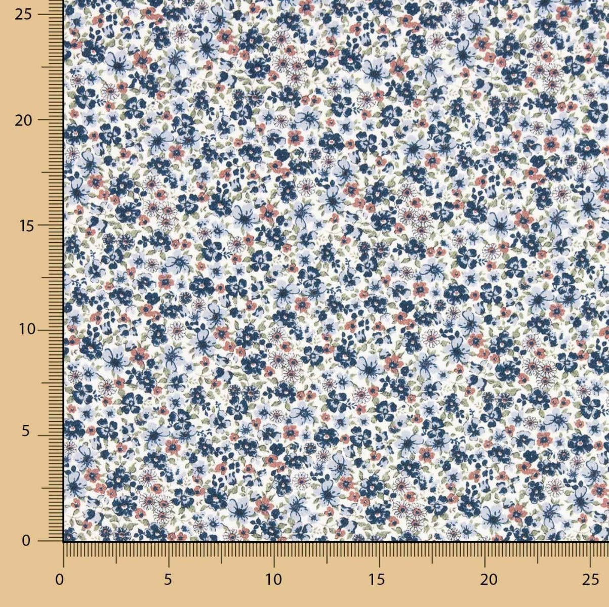 Viyela Algodón Florecitas Denia Azules - Ribes y Casals