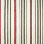 Loneta Half Panamá Estampada Rayas Étnicas Verde y Rojo - Ribes y Casals