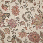 Loneta Half Panamá Estampada Flores Cachemir Rosa Coral - Ribes y Casals