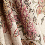 Loneta Half Panamá Estampada Flores Cachemir Rosa Coral - Ribes y Casals