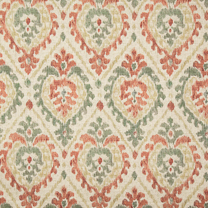 Loneta Half Panamá Estampada Étnico Damasco Terracota - Ribes y Casals