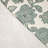 Loneta Half Panamá Estampada Jardín Oriental Verde Salvia - Ribes y Casals