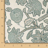 Loneta Half Panamá Estampada Jardín Oriental Verde Salvia - Ribes y Casals