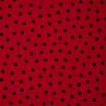 Gabardina Elástica 2cm Lunares Rojo - Ribes y Casals