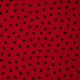 Gabardina Elástica 2cm Lunares Rojo - Ribes y Casals