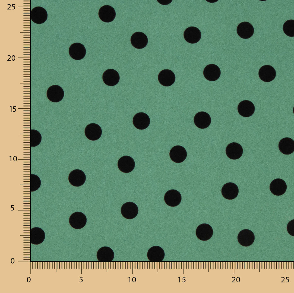 Gabardina Elástica 2cm Lunares Verde Salvia - Ribes y Casals