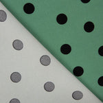 Gabardina Elástica 2cm Lunares Verde Salvia - Ribes y Casals