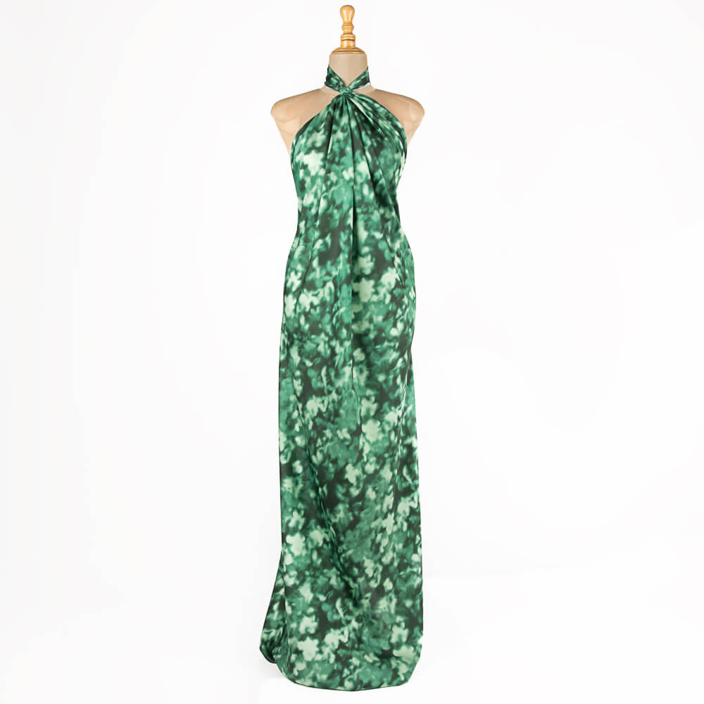 Satén Estampado Delhi verde - Ribes y Casals