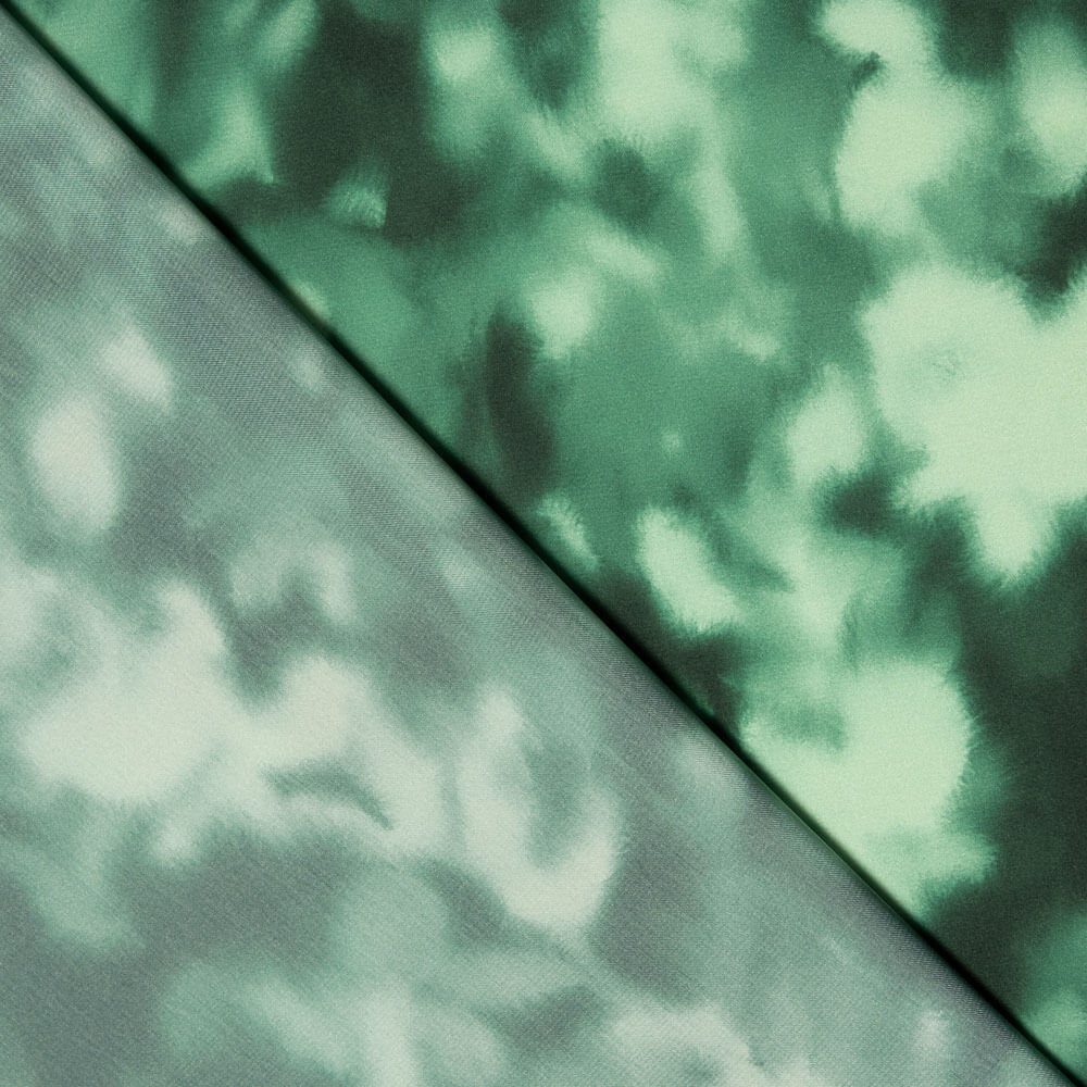 Satén Estampado Delhi verde - Ribes y Casals
