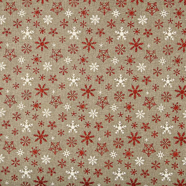 Yute Decoración Estampado Copos de Nieve - Ribes y Casals
