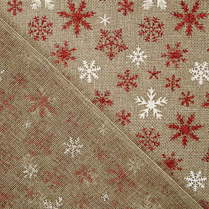Yute Decoración Estampado Copos de Nieve - Ribes y Casals