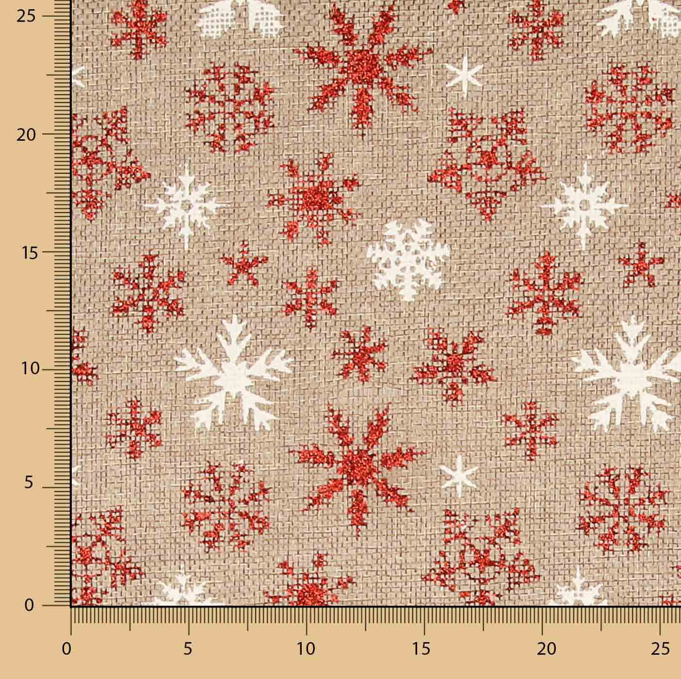 Yute Decoración Estampado Copos de Nieve - Ribes y Casals