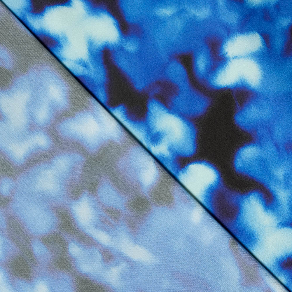 Satén Estampado Delhi Azul - Ribes y Casals