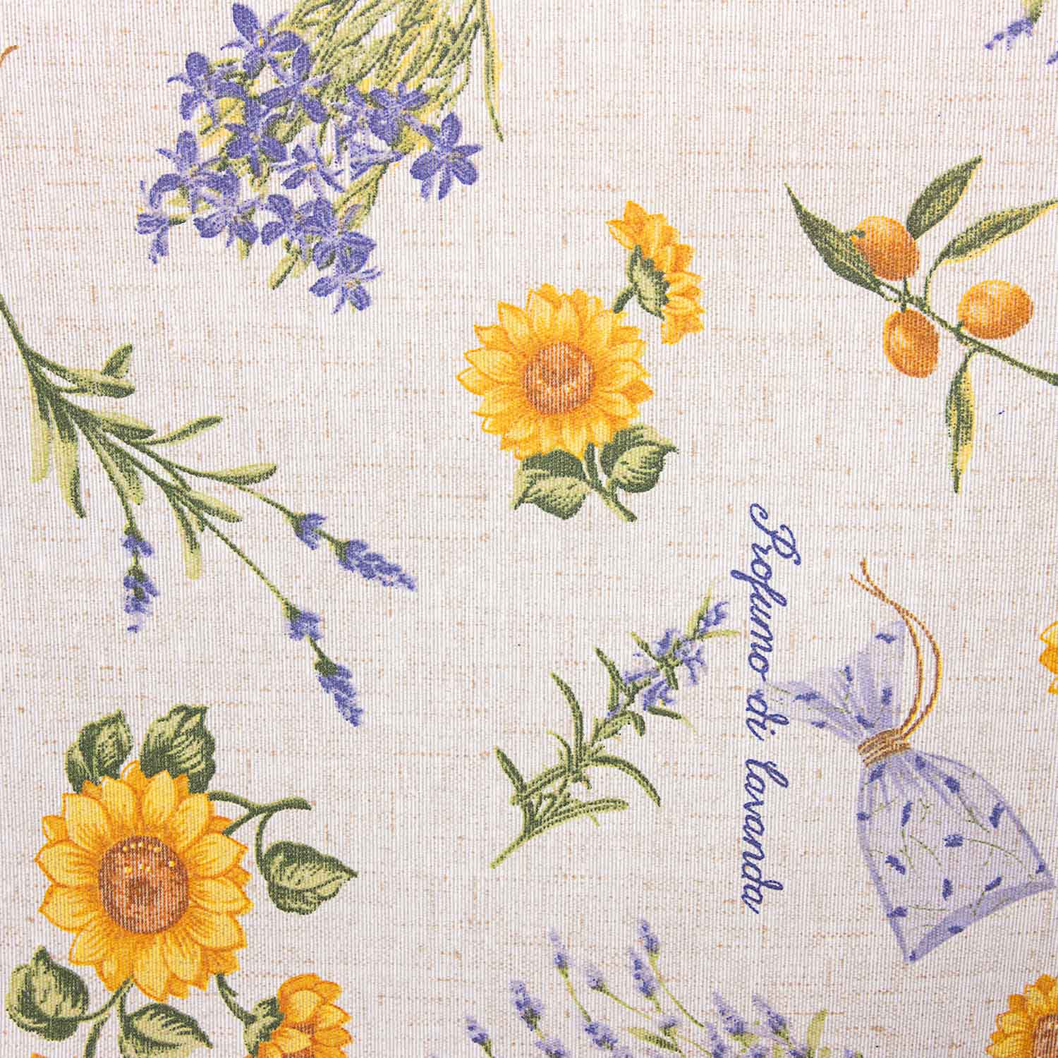 Mantel Resinada Girasoles y Lavanda Beige - Ribes y Casals