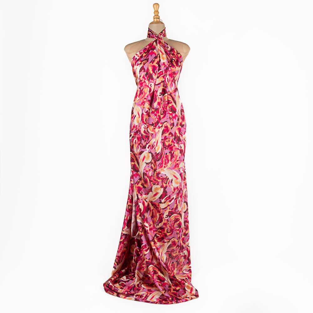 Satén Estampado Mysore Rosado - Ribes y Casals