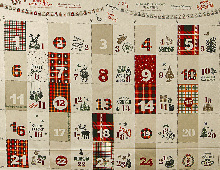 Panel Algodón Calendario de Adviento Reversible - Ribes y Casals