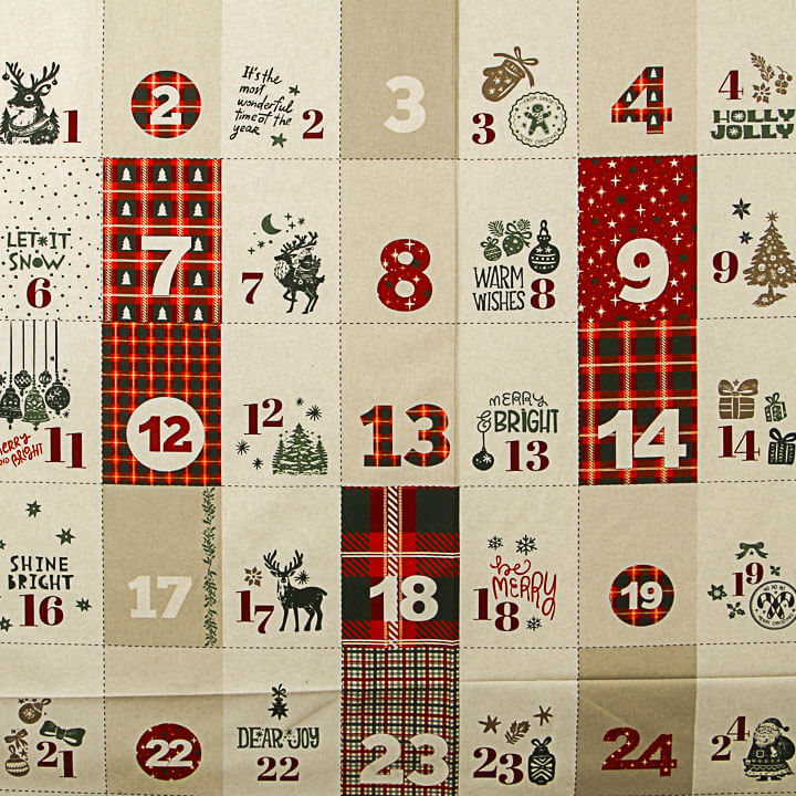 Panel Algodón Calendario de Adviento Reversible - Ribes y Casals