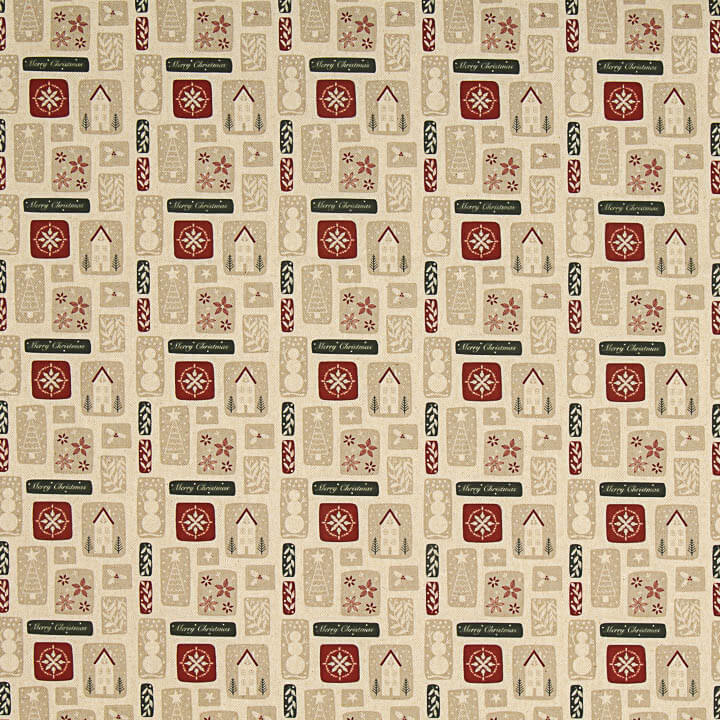 Popelín Algodón Navidad Etiquetas Vintage - Ribes y Casals