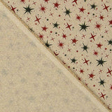 Popelín Algodón Navidad Estrellas Verdes y Rojas - Ribes y Casals