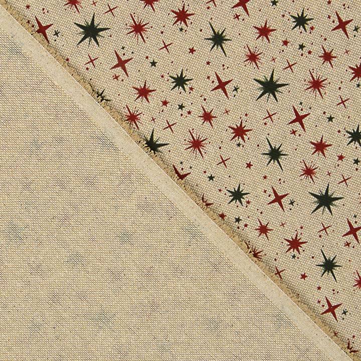 Popelín Algodón Navidad Estrellas Verdes y Rojas - Ribes y Casals