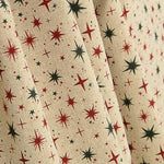 Popelín Algodón Navidad Estrellas Verdes y Rojas - Ribes y Casals
