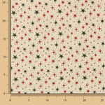 Popelín Algodón Navidad Estrellas Verdes y Rojas - Ribes y Casals