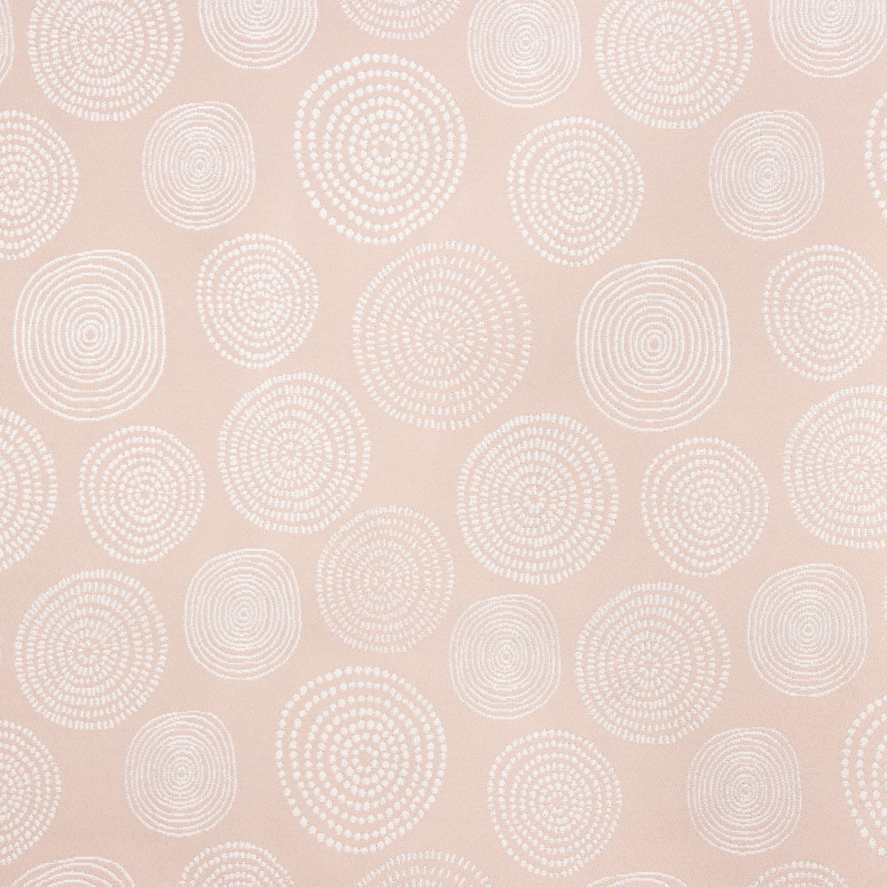 Retal Tapicería Jacquard Círculos Rosa 130x280 cm - Ribes y Casals