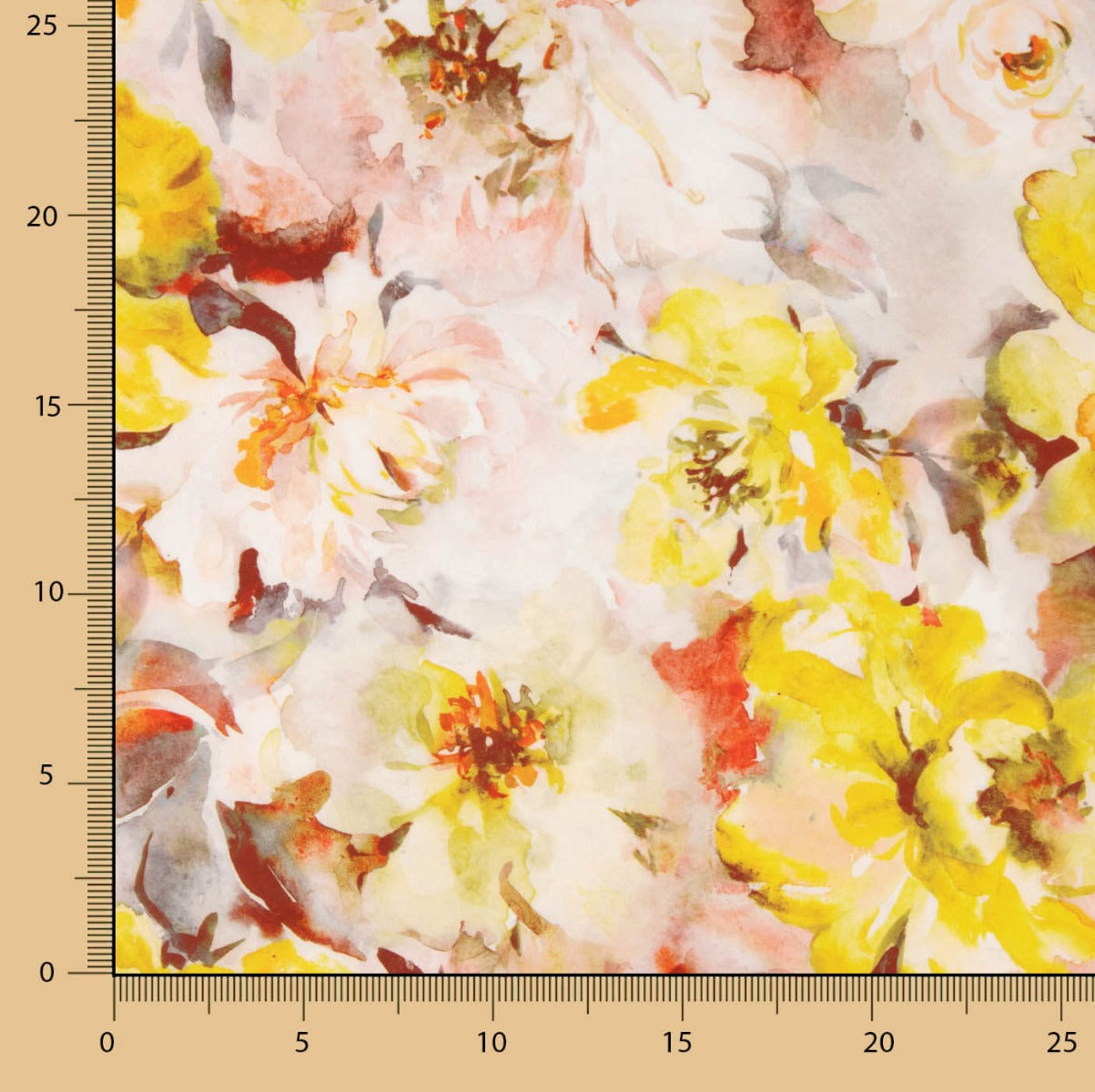 Satén Estampado Calama Amarillo - Ribes y Casals