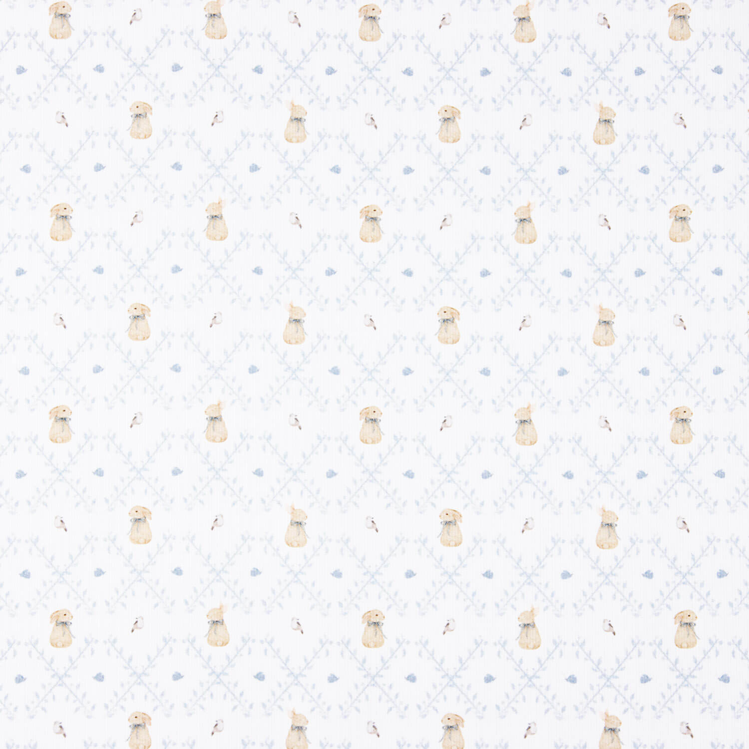 Piqué Algodón Conejitos Azul - Ribes y Casals