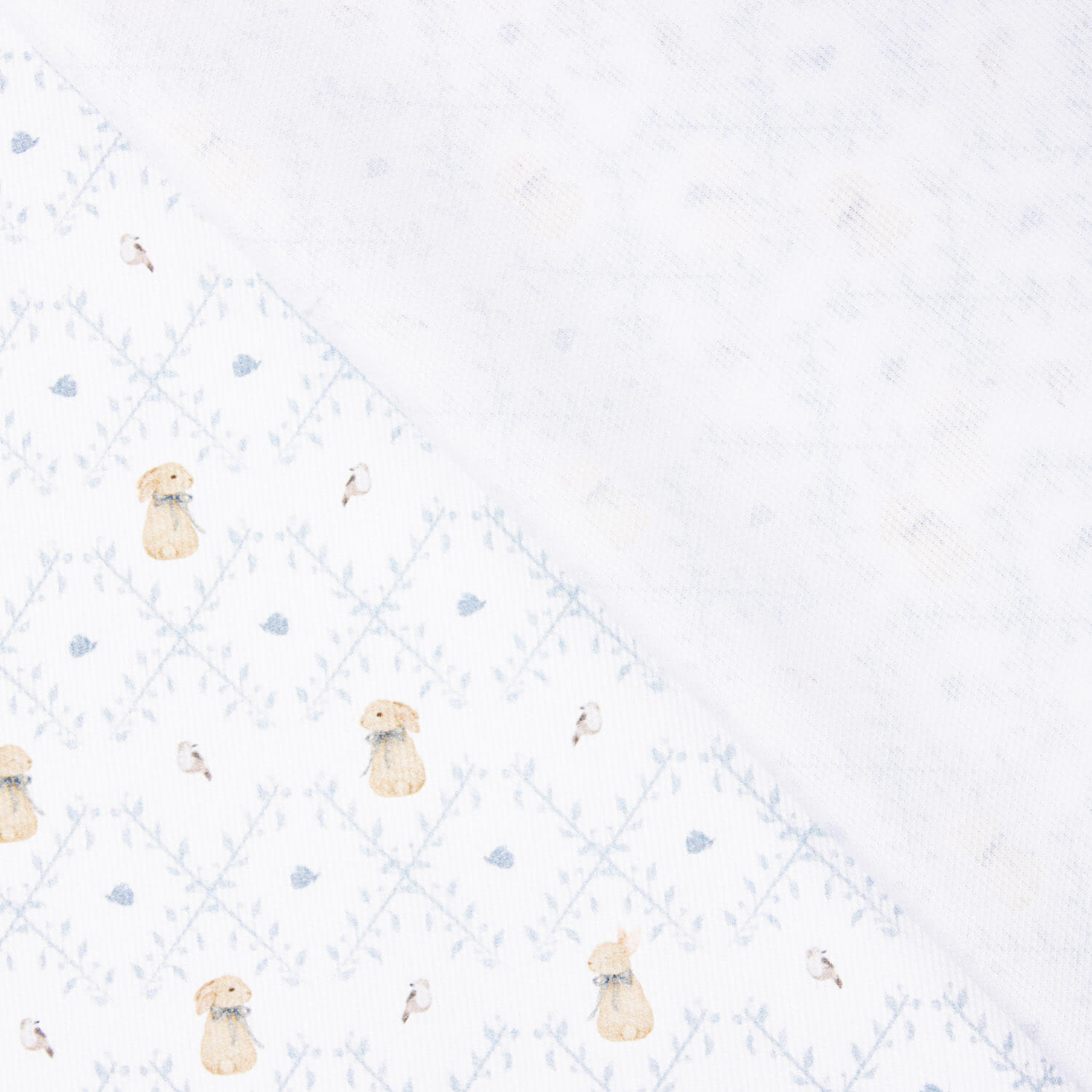 Piqué Algodón Conejitos Azul - Ribes y Casals
