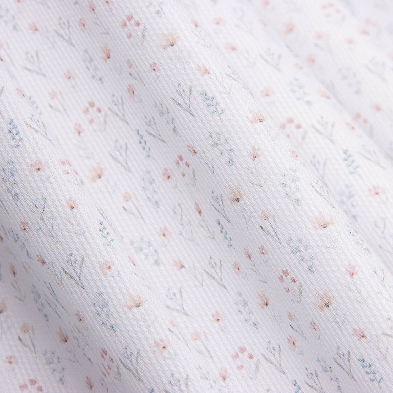 Piqué Algodón Mini Flor Azul y Rosa - Ribes y Casals