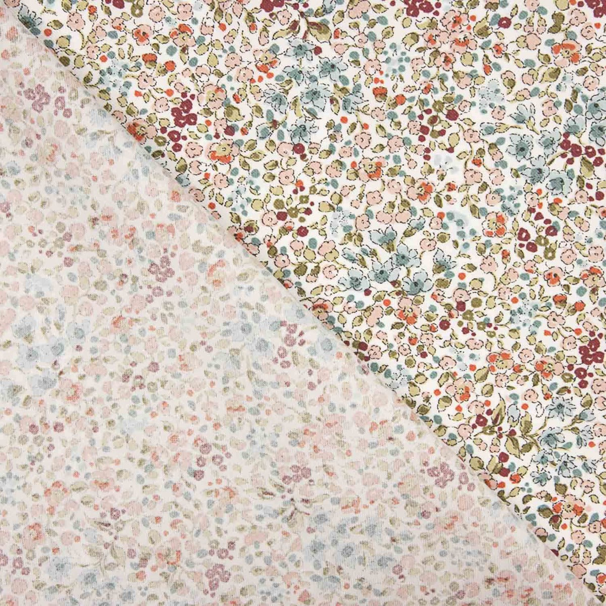 Viyela Algodón Florecitas Uda Rosadas - Ribes y Casals