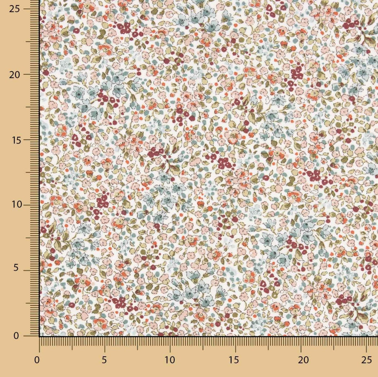 Viyela Algodón Florecitas Uda Rosadas - Ribes y Casals
