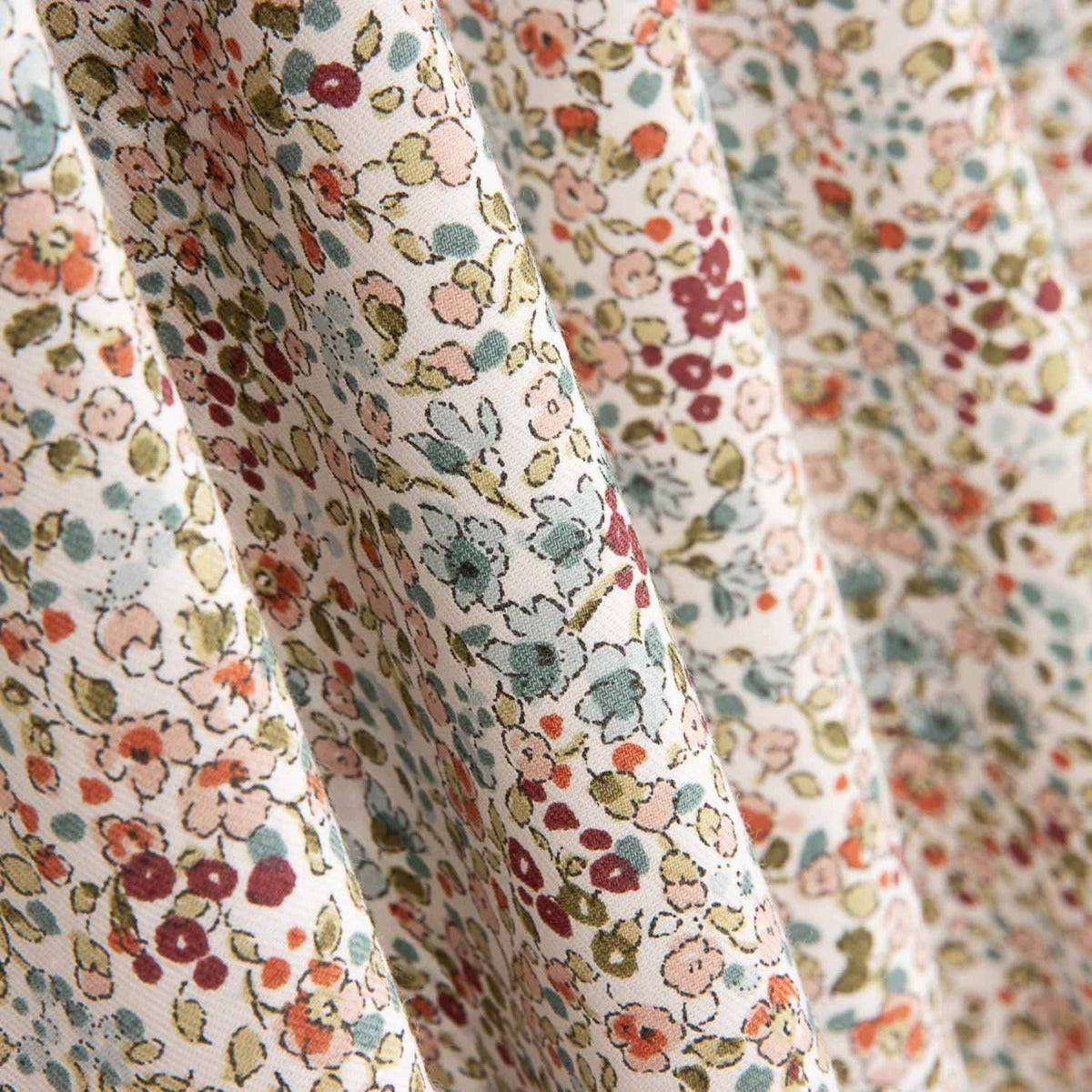 Viyela Algodón Florecitas Uda Rosadas - Ribes y Casals