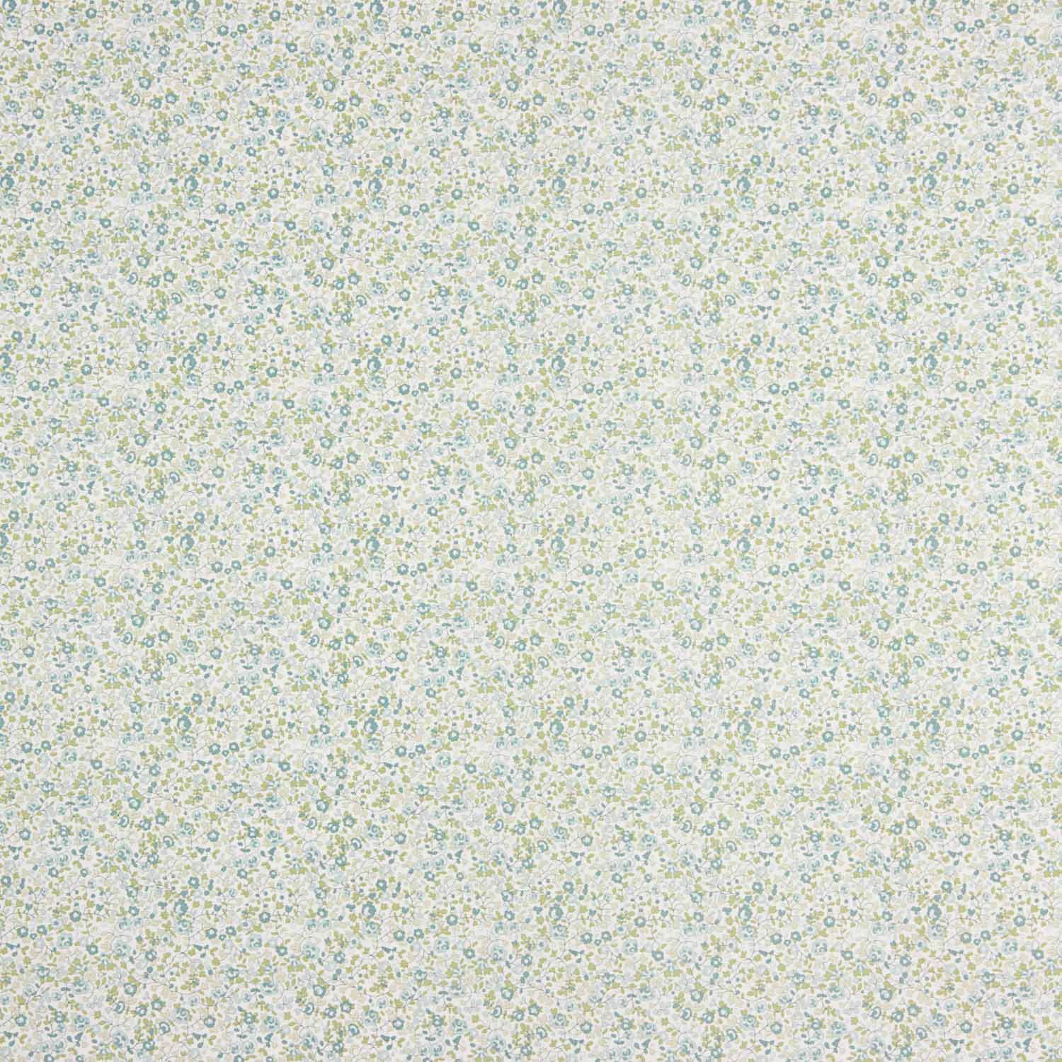 Popelín Algodón Microfloral Verde - Ribes y Casals