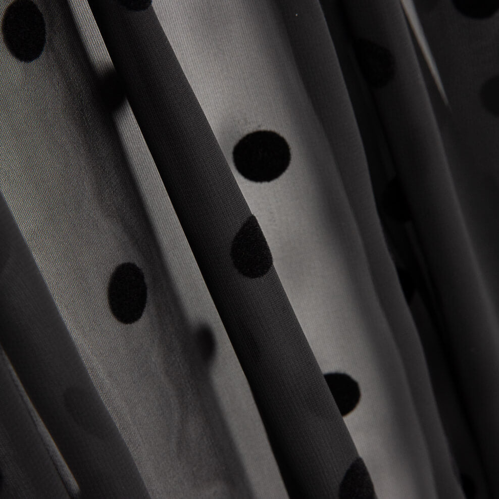 Chiffon Lunar Flocado Negro - Ribes y Casals