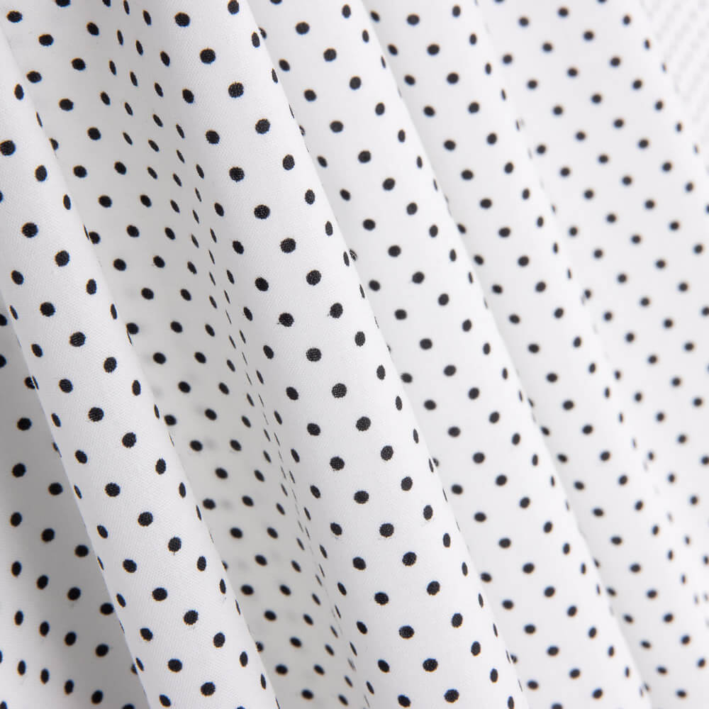 Popelín Estampado Flamenca Lunar 3mm Blanco-Negro - Ribes y Casals