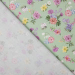 Popelín Estampado Flamenca Flor Creto Verde Salvia - Ribes y Casals
